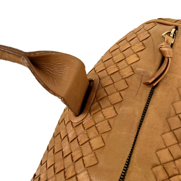 Bottega Veneta Tan Woven intrecciato Leather Satchel Handbag Made in Italy EUC - Picture 15 of 16
